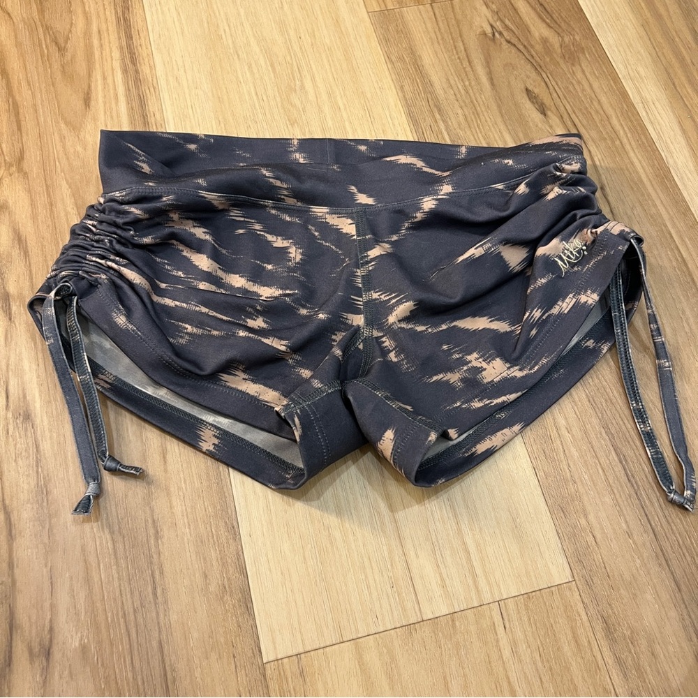 Mika Yoga Wear Black and Tan Shorts